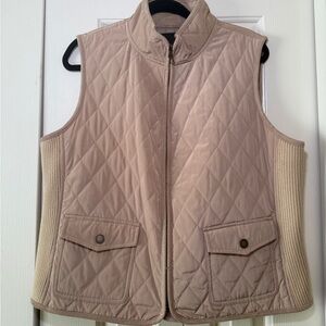Talbots Quilted Beige Vest